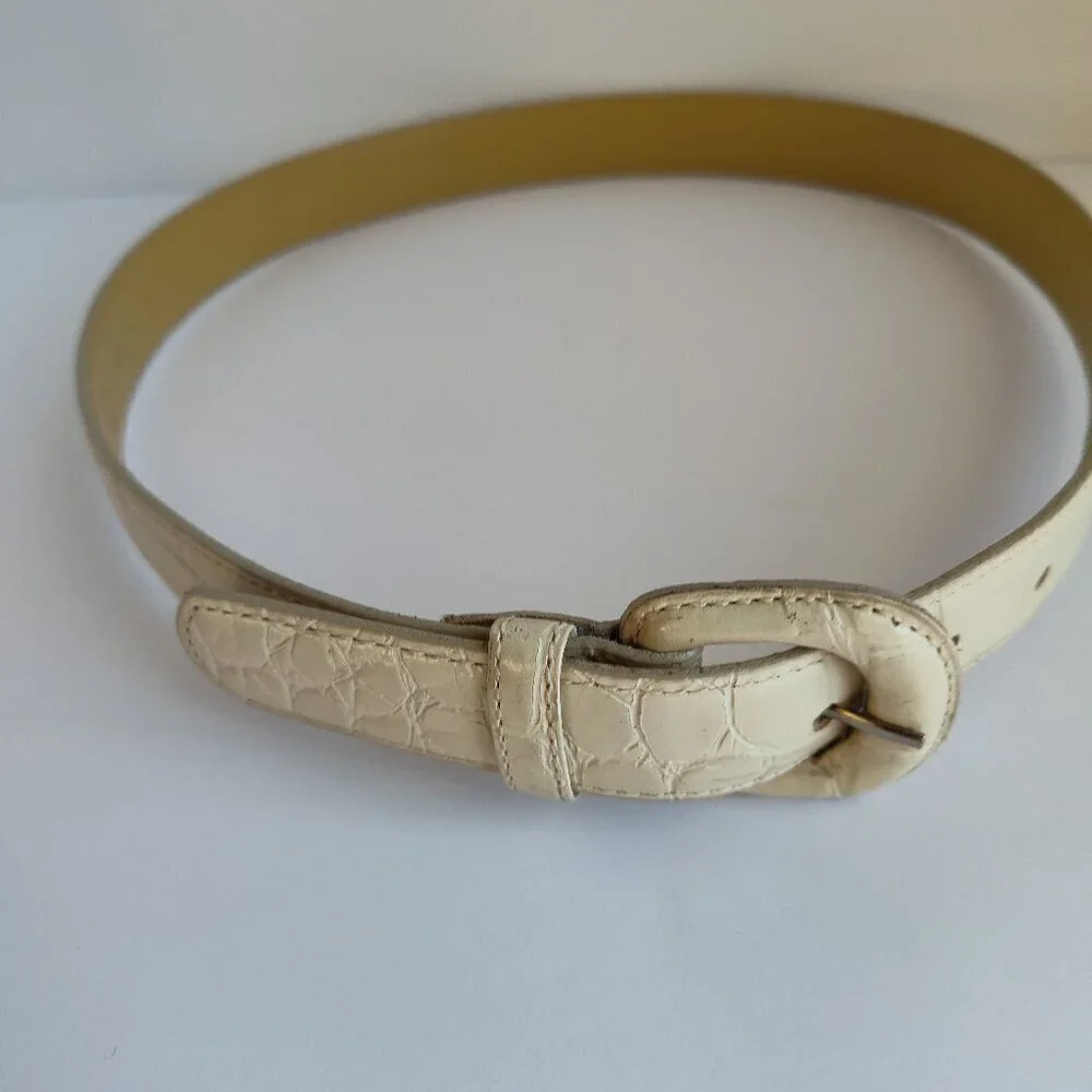 Ladies SZ S Cream Alligator Belt
